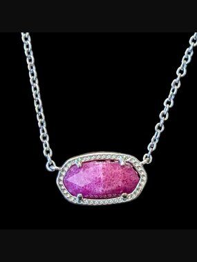 Kendra Scott Elsa Berry .63" Pendant Silver Tone Rhodium Plated Over Brass 17"